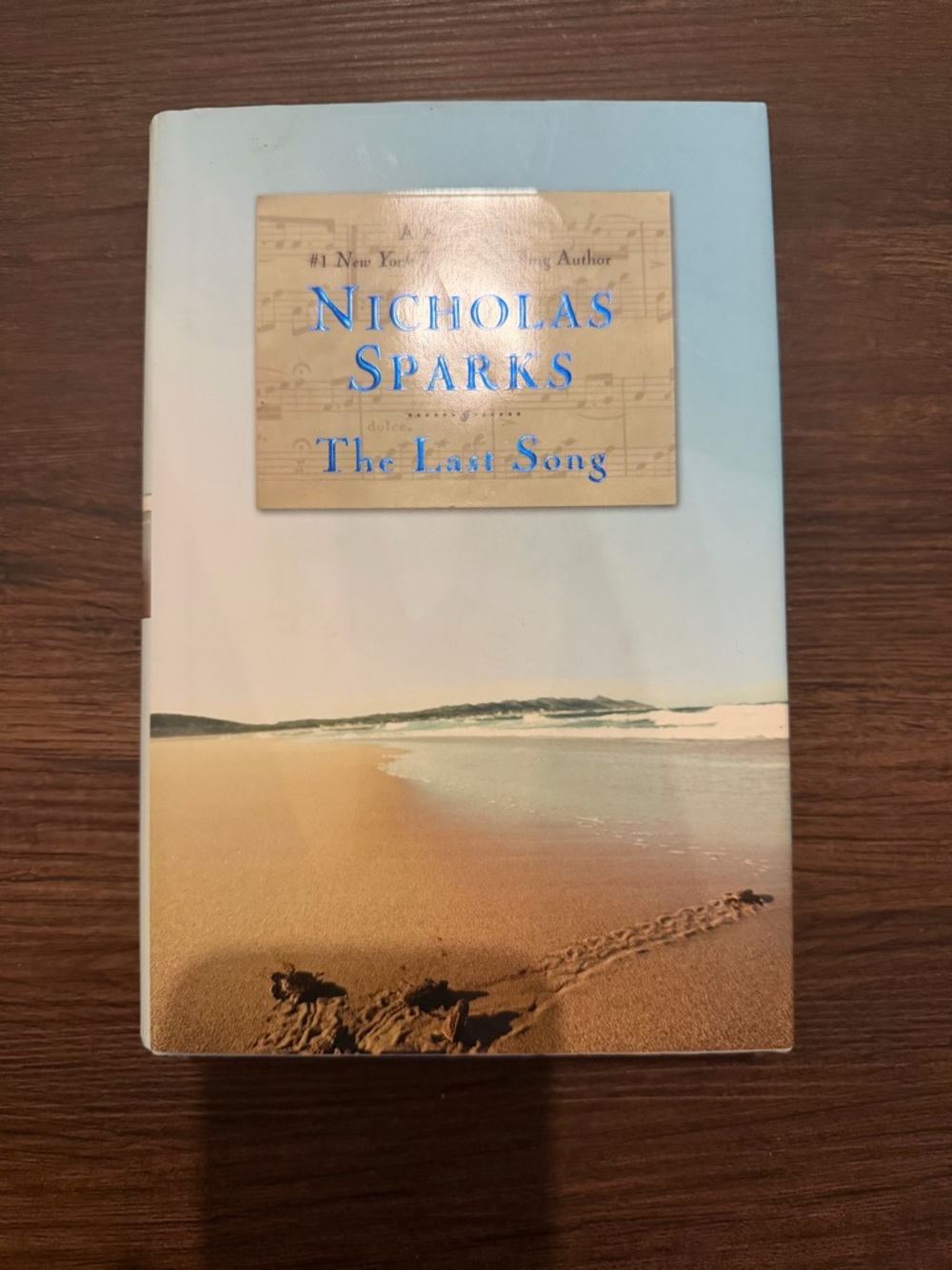 Nicholas Sparks "The Last Song" Hardcover Book - Beach Cover, Blue & Tan